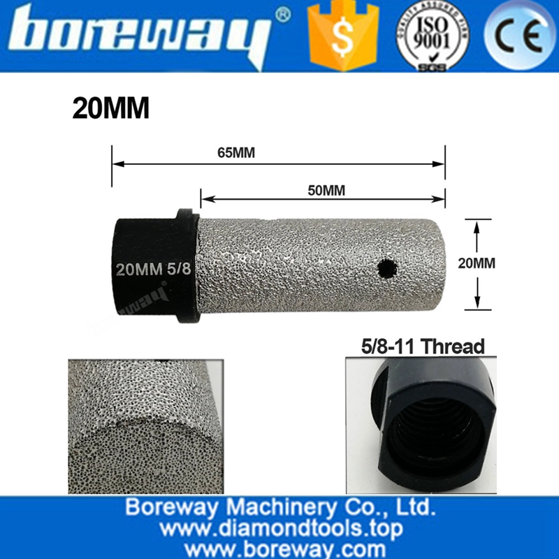 Dia.20mm vakuumgelötete CNC Diamant-Finger-Bohrer-Diamant-Fräser-vakuumgelötete Diamant-Steinbohrer