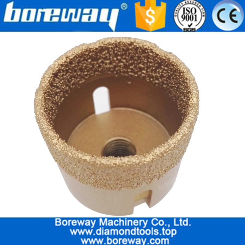 दीया। 45MM वैक्यूम ब्रेज़्ड डायमंड ड्रिल कोर बिट्स डायमंड होल ड्रिलिंग ग्रेनाइट संगमरमर सिरेमिक और अन्य पत्थर के लिए देखा गया