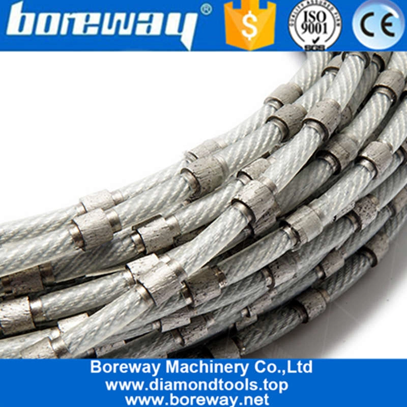 व्यास 11 मिमी प्लास्टिक रस्सी हीरा तार ग्रेनाइट पत्थर आपूर्तिकर्ताओं काटने के लिए देखा