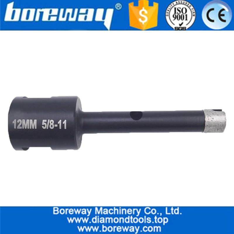 व्यास 12 मिमी गीला ड्रिलिंग लेजर वेल्डेड डायमंड कोर बिट्स 5 / 8-11 धागे के साथ