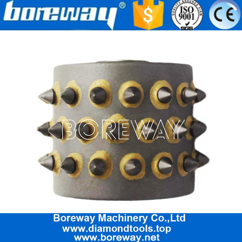 ग्रेनाइट संगमरमर पीसने के लिए 45 टिप के साथ डायमंड बुश हथौड़ा रोलर