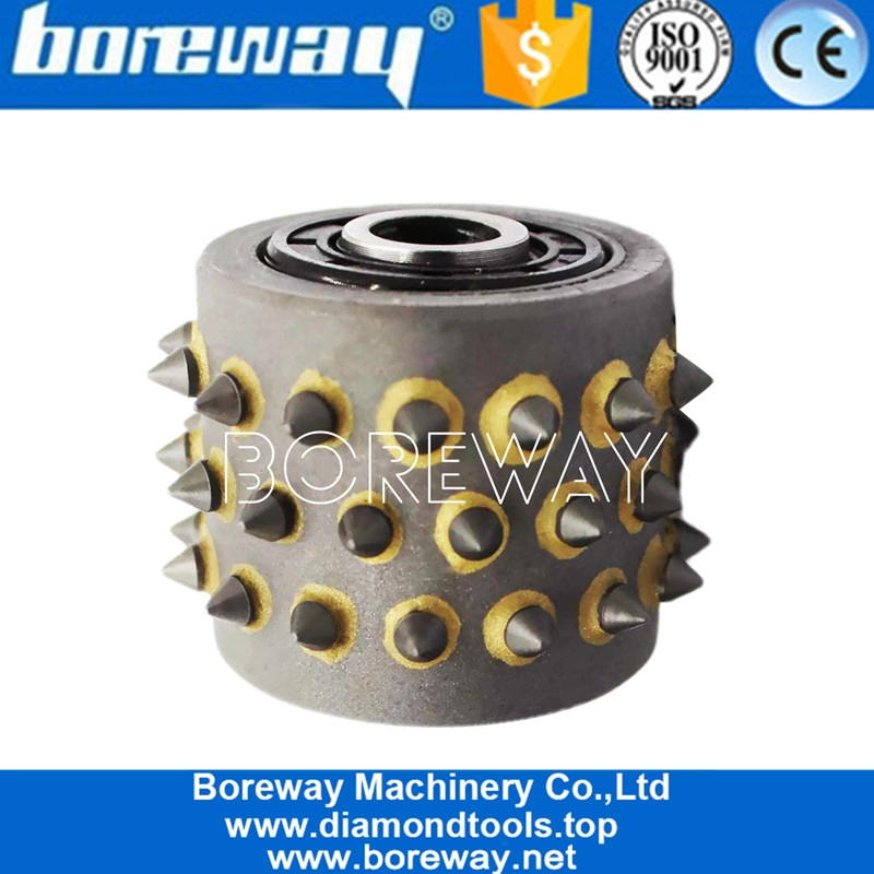 ग्रेनाइट संगमरमर पीसने के लिए 45 टिप के साथ डायमंड बुश हथौड़ा रोलर