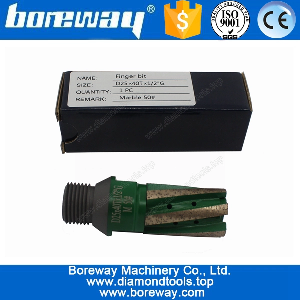 Segmento diamante CNC fresa con rinforza inferiore D25 * 40T * 1/2 "G