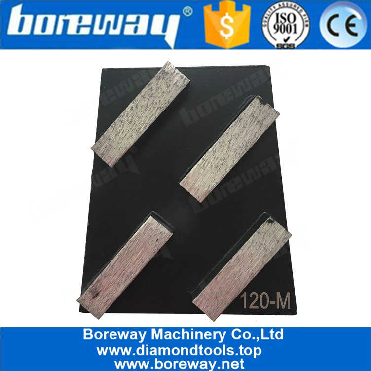 4 आयत खंडों के साथ डायमंड फ़्लोर ग्राइंडिंग ब्लॉक