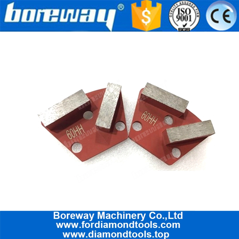 कंक्रीट के फर्श के लिए 2 आयत के साथ डायमंड मेटल पीस जूते