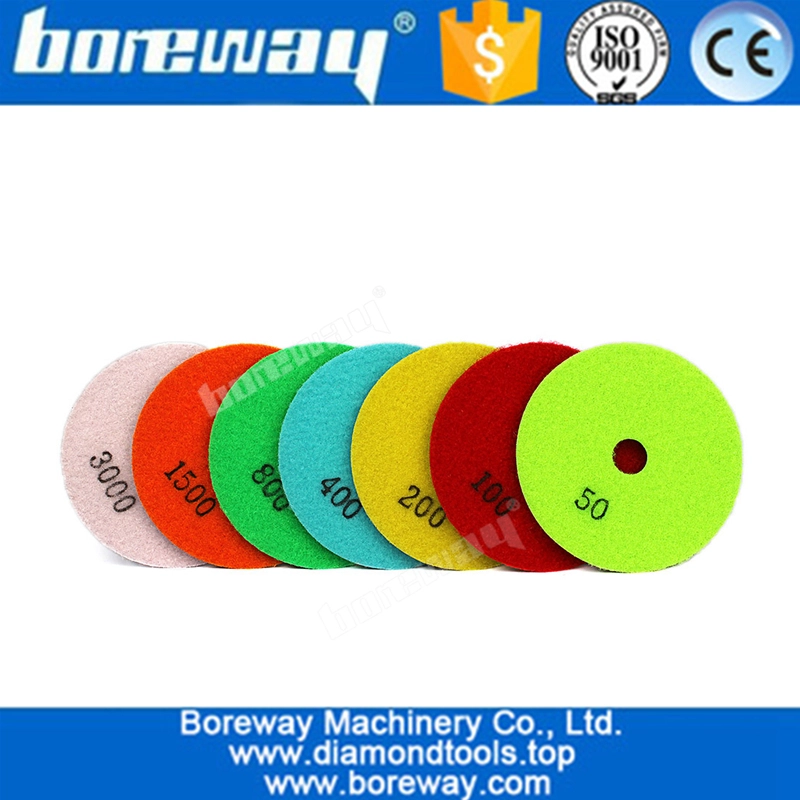 डायमंड टूल 7 पीसी / सेट डीआईए 100 एमएम ड्राई डायमंड लचीला पॉलिशिंग पैड अच्छी गुणवत्ता 4 इंच स्टोन सैंडिंग डिस्क
