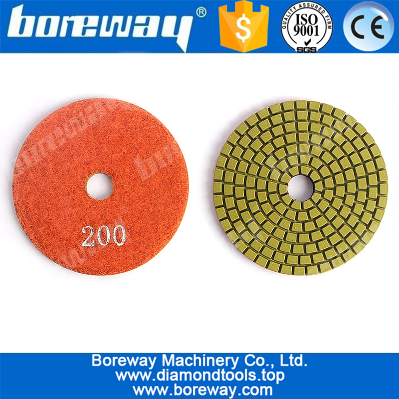 Diamond flexible wet polishing pad 3inch 80mm for granite concrete marble