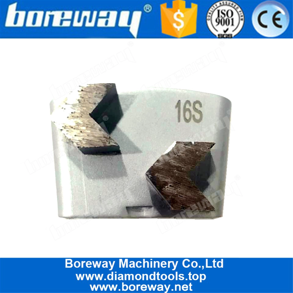 Сегменты с двумя стрелками HTC Алмазные шлифовальные лезвия для пола с супер-мягкой связью