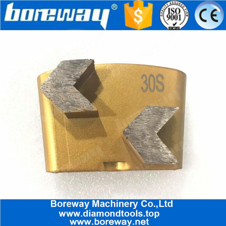 Сегменты с двумя стрелками HTC Алмазные шлифовальные лезвия для пола с супер-мягкой связью