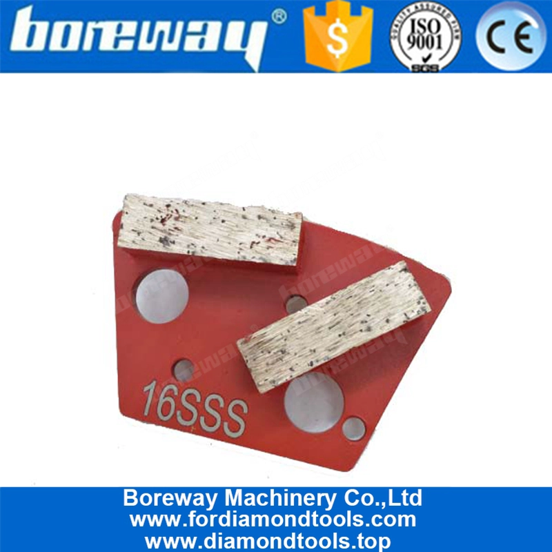 用于研磨的梯形带双条形刀头的金属研磨片