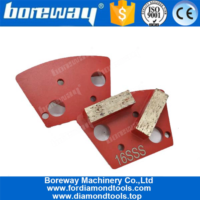 用于研磨的梯形带双条形刀头的金属研磨片