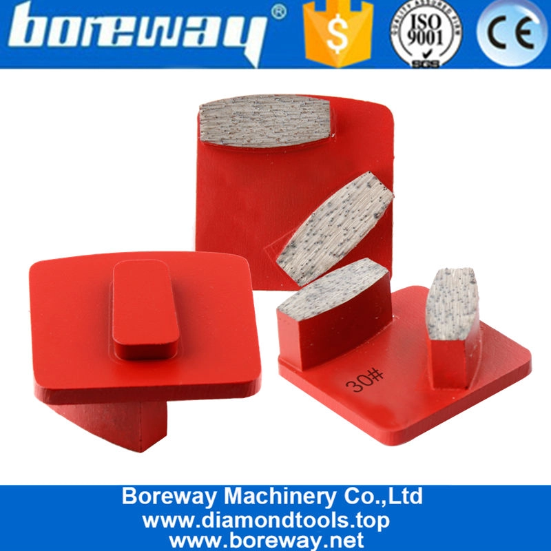 Doppelte ovale Segmente 30 # Diamanten-Schleifpads einstecken Polierwerkzeuge Schleifschuhe für Epoxid-Terrazzo aus Beton