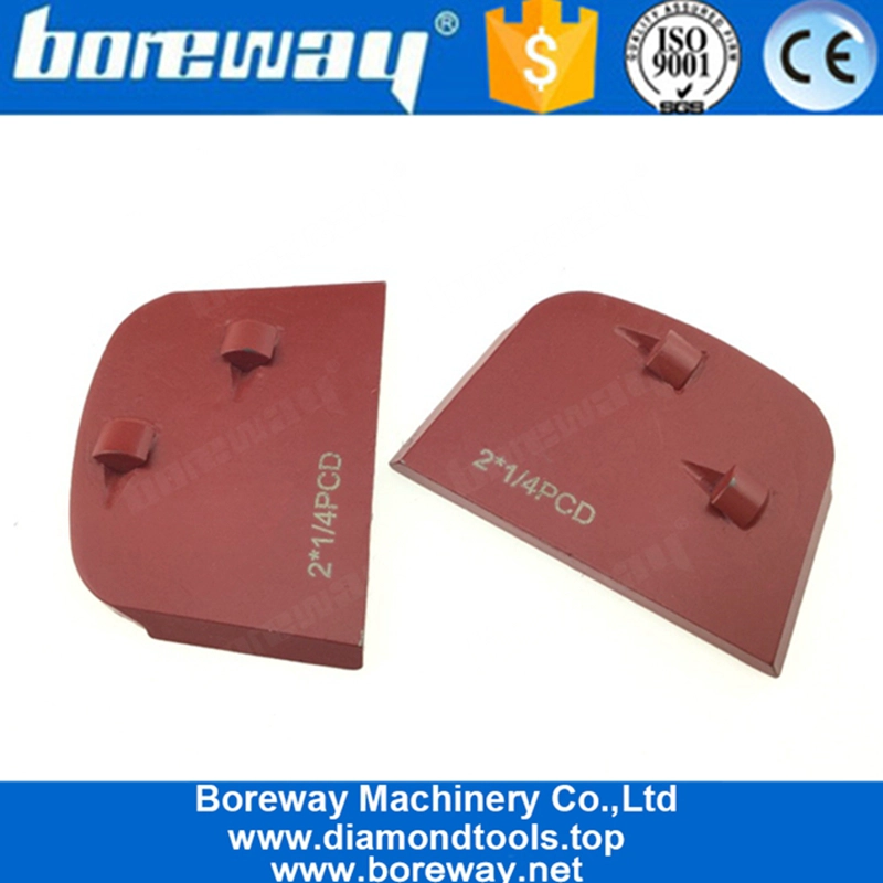 Pattini abrasivi diamantati PCD Lavina PCD a doppio quarto per la rimozione del rivestimento in calcestruzzo con colla epossidica