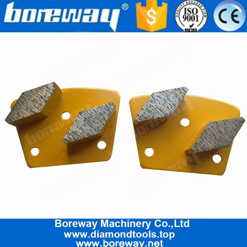 डबल Rhombus सेगमेंट 3 छेद धागा M6 Trapezoid डायमंड कंक्रीट फर्श पीस जूते