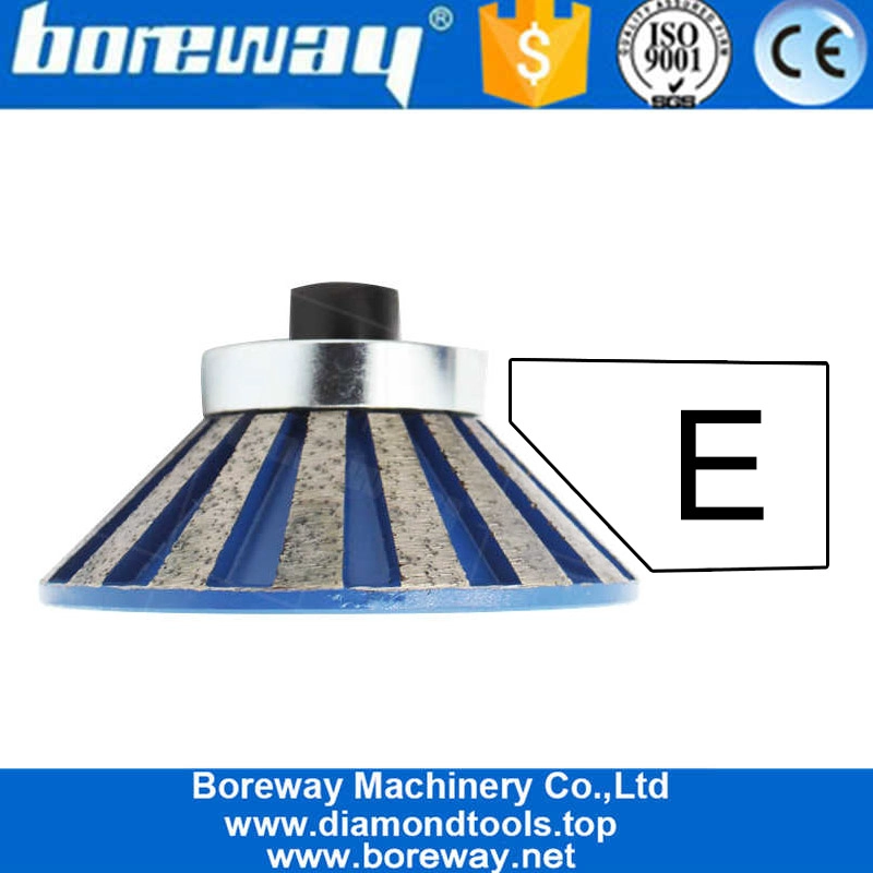 ई आकार डायमंड प्रोफाइलिंग सेगमेंट राउटर बिट एम 8 कनेक्टर निर्माता के साथ ग्रेनाइट मार्बल स्टोन