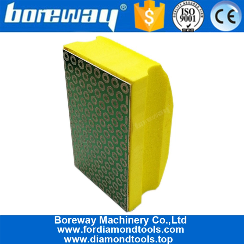 Cuscinetti a mano elettrolitici del diamante per la pietra e la lucidatura di calcestruzzo 90X55MM