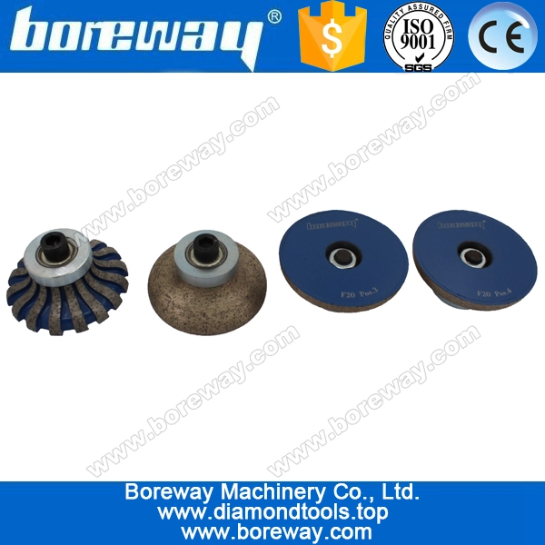 पत्थर स्लैब पीसने के लिए एफ 20 * एम 10 पूर्ण सेट डायमंड राउटर बिट, एफ आकार डायमंड राउटर बीआईएफ