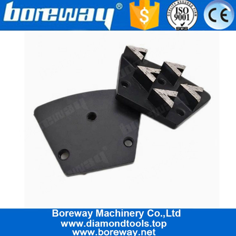 5つの矢の区分の鋭いダイヤモンドのコンクリートの床の粉砕のパッドTerrazzoの石造りの床のための台形の粉砕の靴