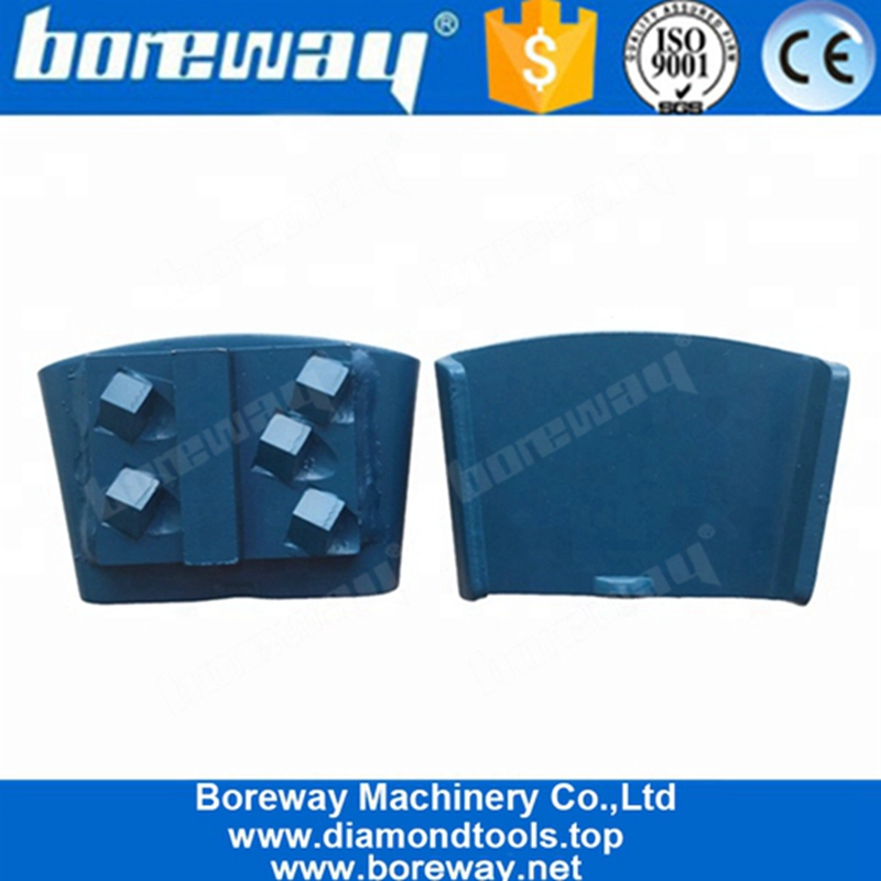 Fünf PKD und ein Segment EZ Change HTC Diamantschleifschuhe für Beton