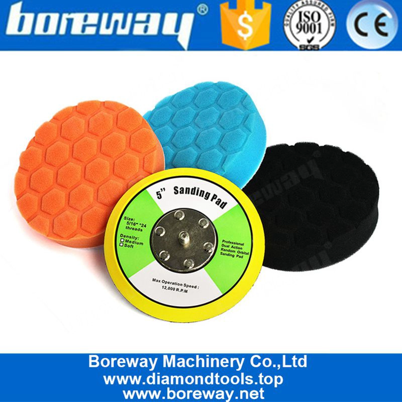 5/16 "-24 थ्रेड बैक पैड कार फोमिंग के साथ फोम स्पंज पॉलिशिंग पैड