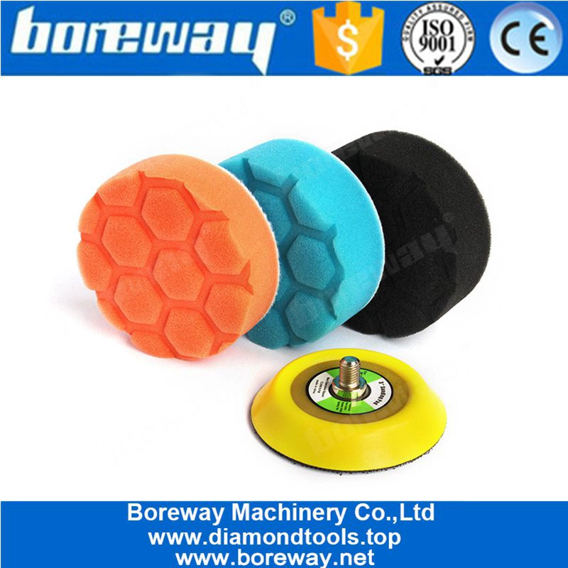 5/16 "-24 थ्रेड बैक पैड कार फोमिंग के साथ फोम स्पंज पॉलिशिंग पैड