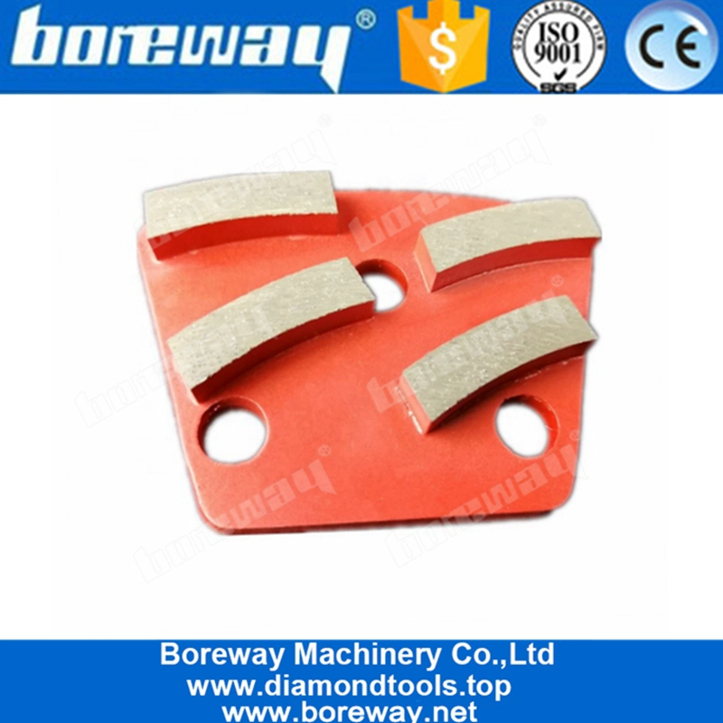 Four Segments Long Grinding Life Diamond Metal Bond Grinding Shoes For Terrazzo Floor
