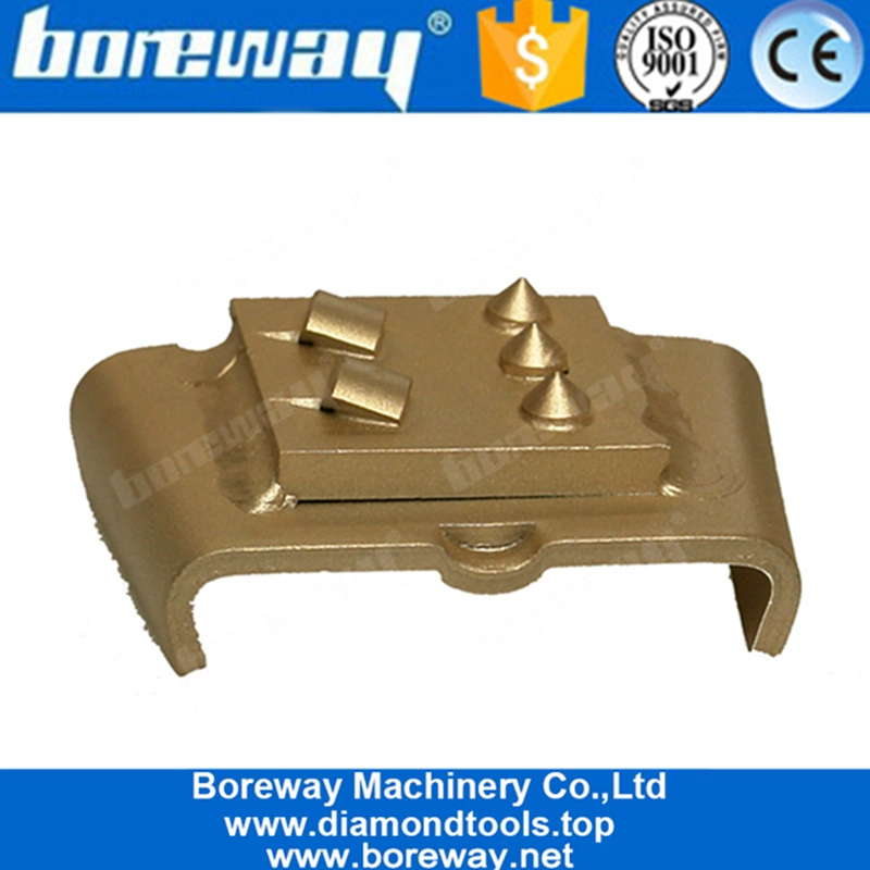 HTC Diamond Grinding Shoes Concrete Bar For Concrete Floor with Two 1/4 PCD and Three Alloy Segment