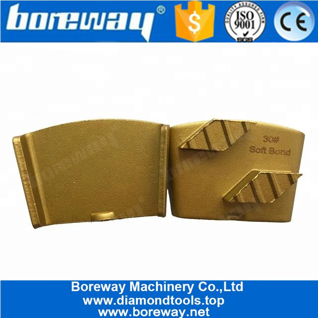 HTC EZ-Änderungs-Betonschleifschuhe mit doppelten Raute-Diamant-Segmenten für rauen Betonboden