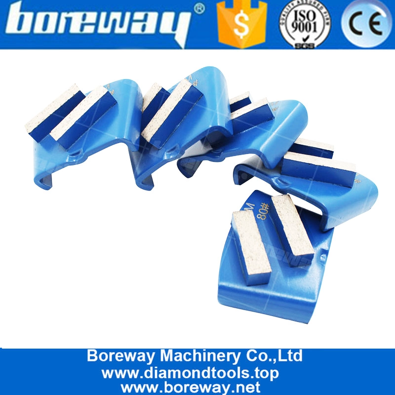 2つの長方形の形状セグメントが付いているHTCフロアパッドダイヤモンド研削靴