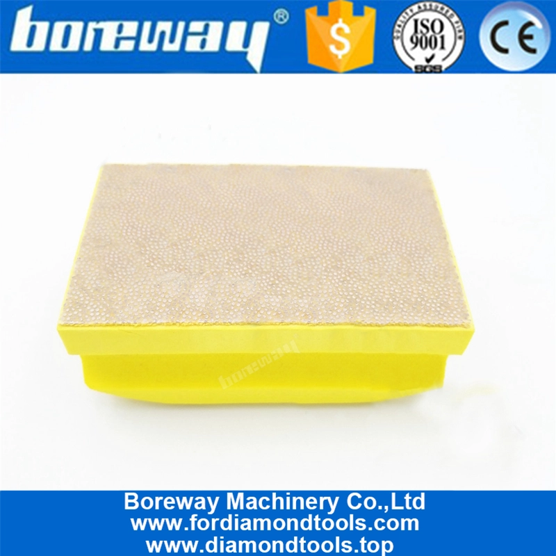 Hard Foam-backed diamond hand pad 90X55MM Dotted electroplated diamond hand polishing pad