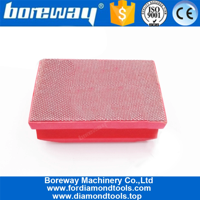 Hard Foam-backed diamond hand pad 90X55MM Dotted electroplated diamond hand polishing pad