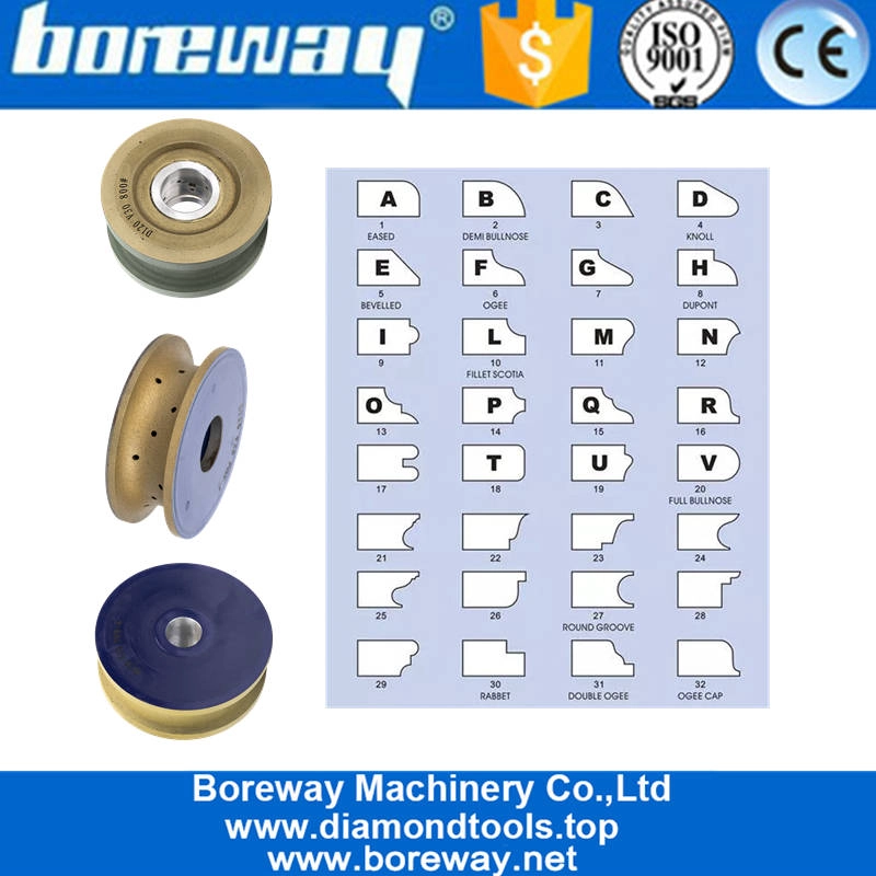 High Efficiency Diamond V30 CNC Grinding Wheel Stone Abrasive Tools For The Edge Processing Of Vanity Top And Counter-Top