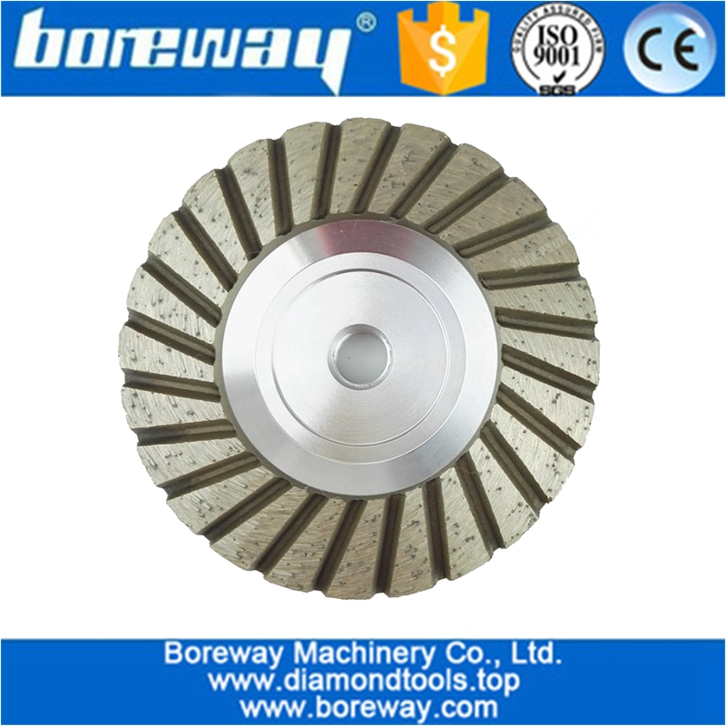 High quality flat turbo Aluminium base diamond grinding cup wheel for stone wholesale grinding wheel for granite concrete