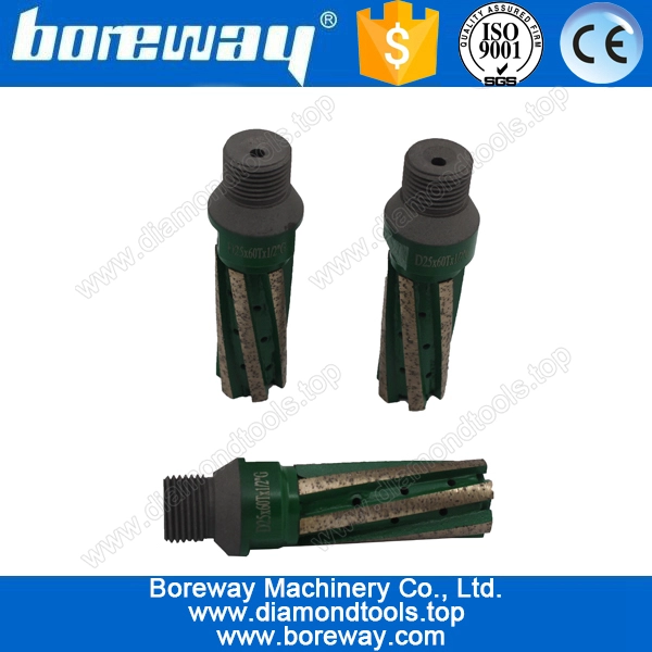 Parte inferior alta calidad fuerza D25 * 60T * 1/2"-G segmentado pedacitos de dedo para moler piedra microcristalina de fresado de diamante