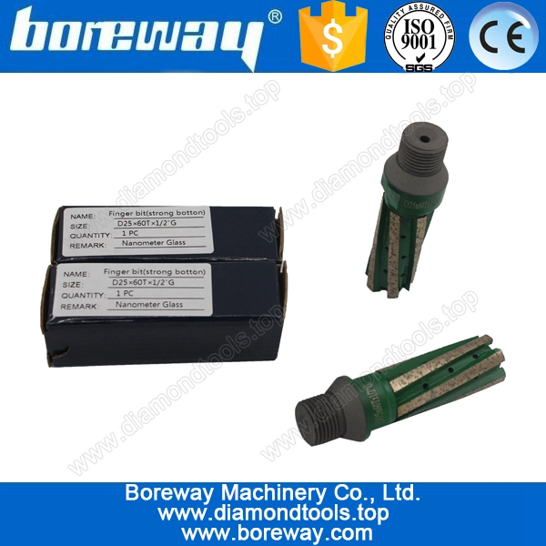 Parte inferior alta calidad fuerza D25 * 60T * 1/2"-G segmentado pedacitos de dedo para moler piedra microcristalina de fresado de diamante