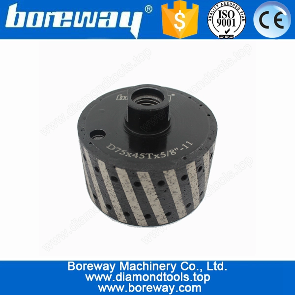 Hot verkaufen Harz gefüllt Polieren Drum Abrasive Rad für Kalkstein D75 * 45 t * 5/8"-11