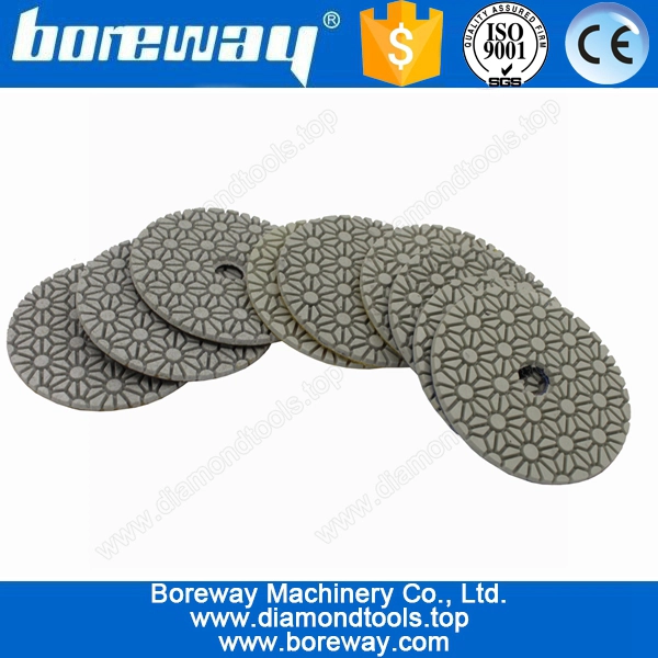 뜨거운 판매 80mm 3 단계 돌 다이아몬드 가동 가능한 수지 Polising 패드, 3 단계 다이아몬드 건조한 사용 화강암 패드