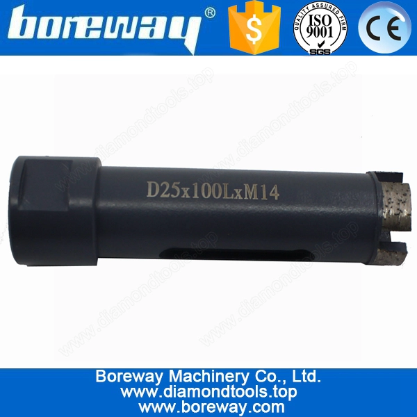 गर्म बेचने के हीरे युक्ति कोर ड्रिल बिट के लिए पत्थर D25 * 100L * M14