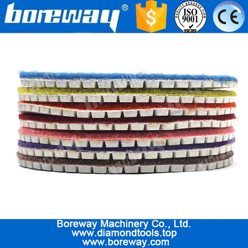 Manufacturer supply 100mm diamond white polishing pad for granite  stone