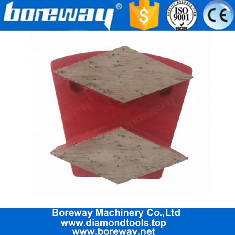 Segmenti a forma di freccia a rombo Doppi perni Blocco di macinazione in cemento per pavimento in terrazzo in cemento