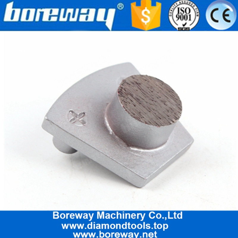 Solo segmento redondo Dos pines Bloque de rectificado de diamante de unión de metal para piso de concreto y terrazo