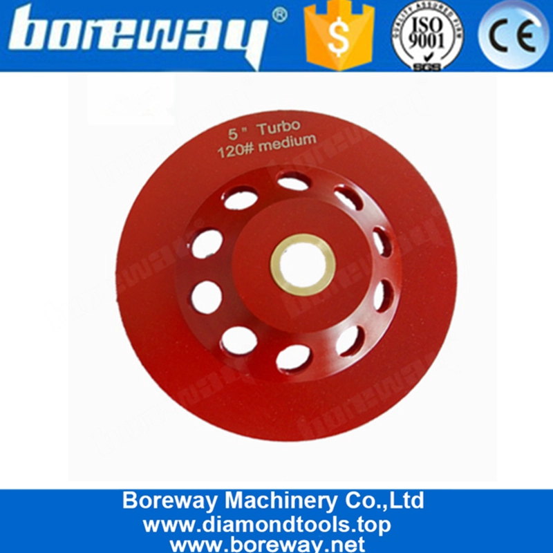 Mola a tazza da 6 pollici diamantata a 18 segmenti da 5 pollici a lunga durata di macinazione per pavimenti in terrazzo di cemento