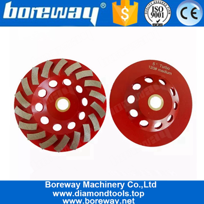 Mola a tazza da 6 pollici diamantata a 18 segmenti da 5 pollici a lunga durata di macinazione per pavimenti in terrazzo di cemento