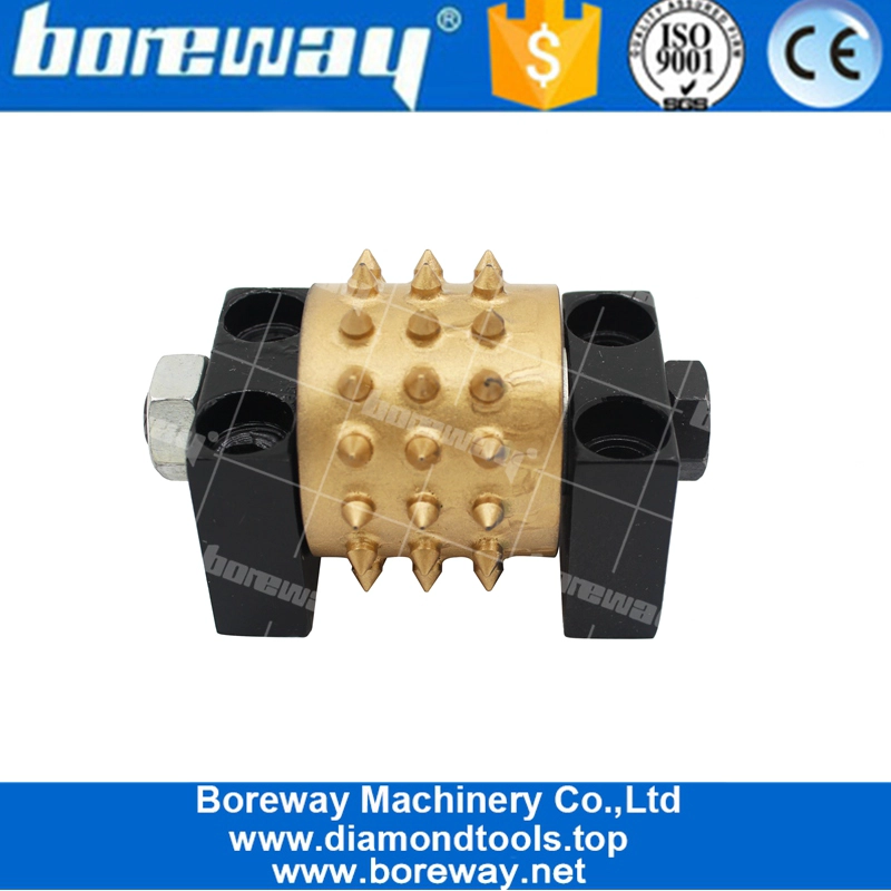 सुपर क्वालिटी पिरामिड 45 दांत बुश हैमर रोलर ग्रेनाइट संगमरमर कंक्रीट पीस के लिए धारक के साथ
