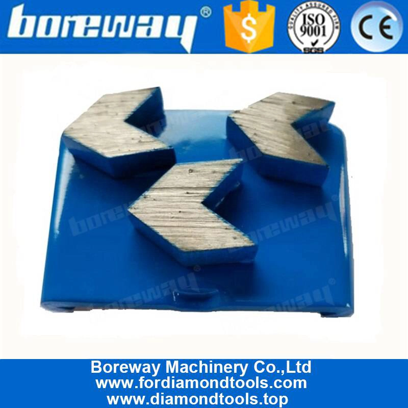 Шлифовальные башмаки Super Sharp HTC EZ с тремя сегментами стрелок для бетонного пола Terrazzo