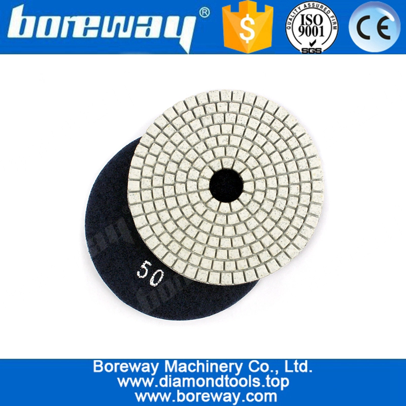 Supply 4" 100mm 7pcs Diamond Flexible Polishing pad For Stone Granite Wet Use polishing tool