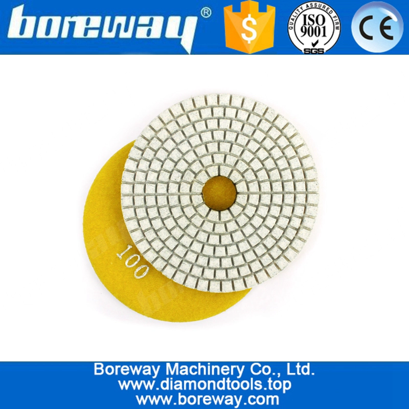 Supply 4" 100mm 7pcs Diamond Flexible Polishing pad For Stone Granite Wet Use polishing tool