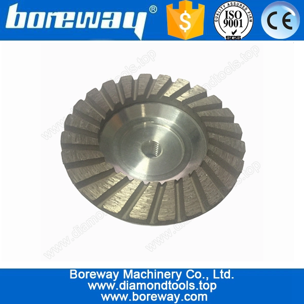 Supply Aluminum Turbo Wave Diamond Cup Grinding Wheel 5/8"-11 For grinding Granite