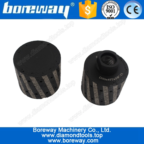 Supply D50*45T*5/8"-11 resin filled diamond drum grinding and polishing wheels