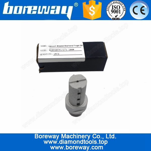 Supply Flat Bottom Vacuum Brazed Finger Bit For Kitchen Top D20*40T*1/2"G